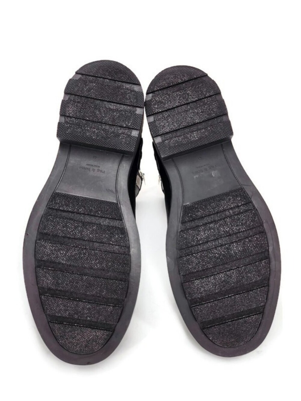 Rag & Bone Black Moto Rubber Waterproof Pull-On Side-Zip Short Ankle Rain Boots - Picture 15 of 16
